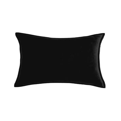 (Housses avec inserts) Ensemble de 2 coussins décoratifs rectangulaires de couleur unie avec doublure
