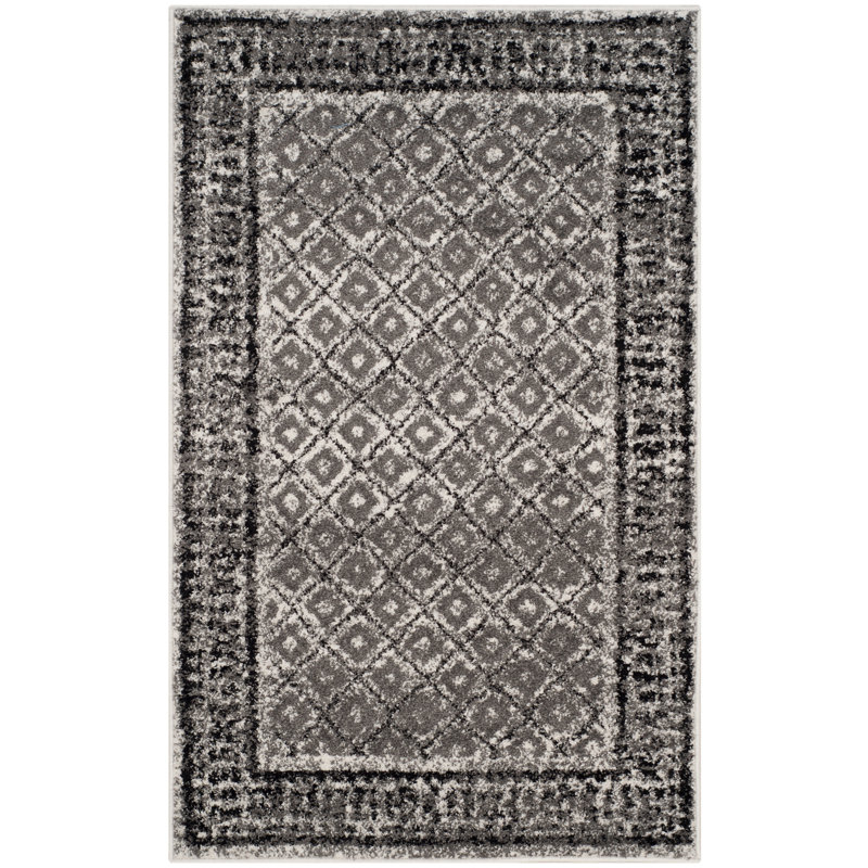 Tapis gris / noir Bonilla, Rectangle 3 pi x 5 pi
