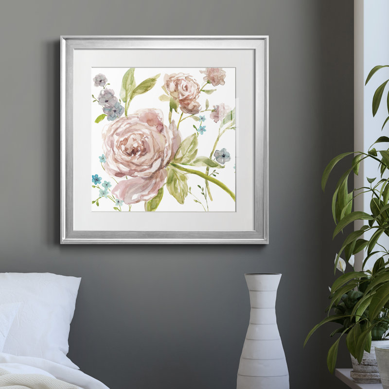 Summer Whisper I - Cadre photo, reproduction d'art sur papier, Papier avec cadre argenté, H 22,5 po x l 22,5 po x P 1,5 po