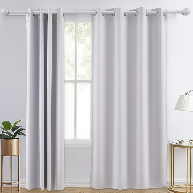 2 Set Blackout Curtain Grommet Window Panel Thermal Insulated Drapes 52x84 inch, White