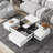 Unique Design Coffee Table With Hidden Storage, Square Cocktail Table With Extendable Sliding Top, High-Gloss Center Table For Living Room, 31.5"X 31.5" | Gift Idea-1217842897