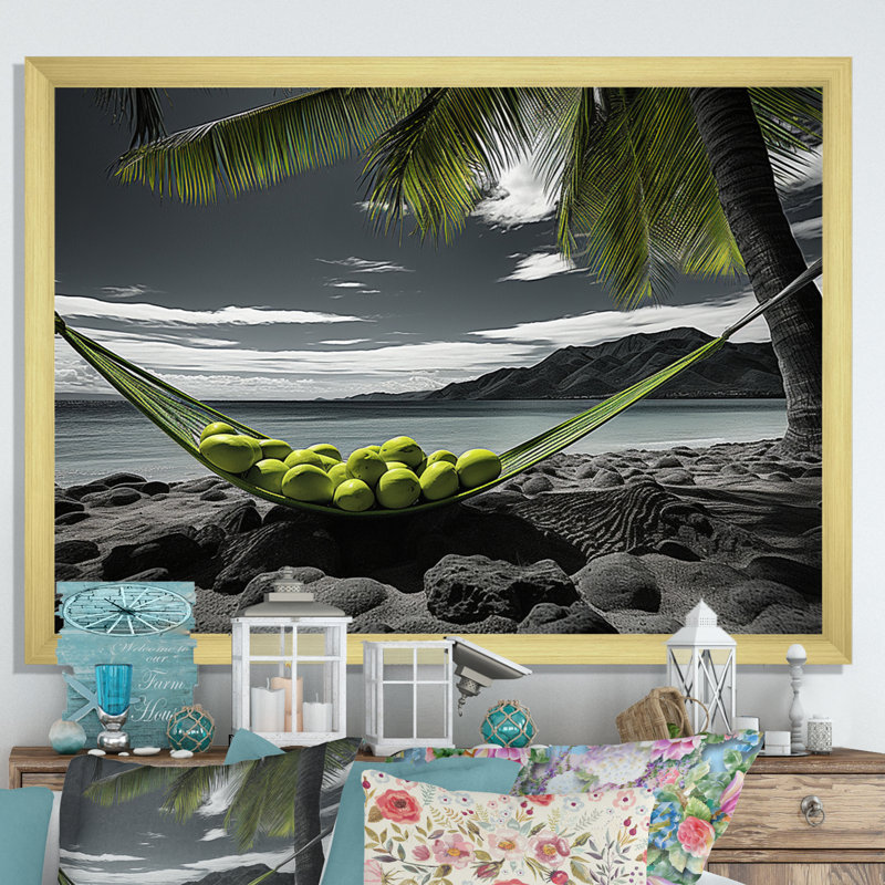 Hawaii Island Dreams - impression, Encadrement doré, H 30 po x l 40 po x P 1,5 po