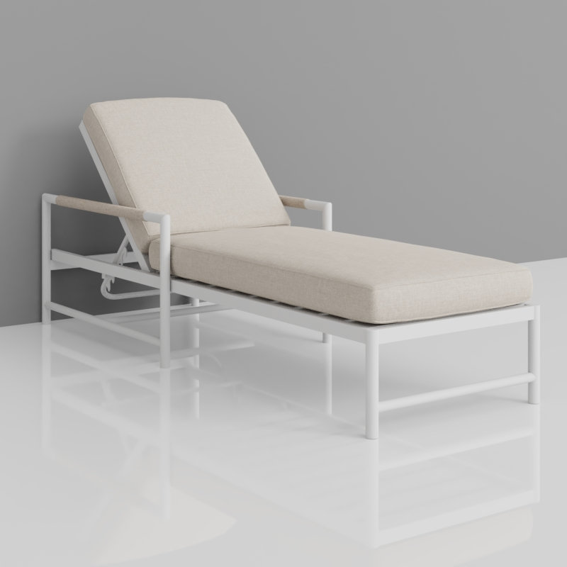 Sabbia Outdoor Chaise Lounge, Echo Ash Sunbrella®
