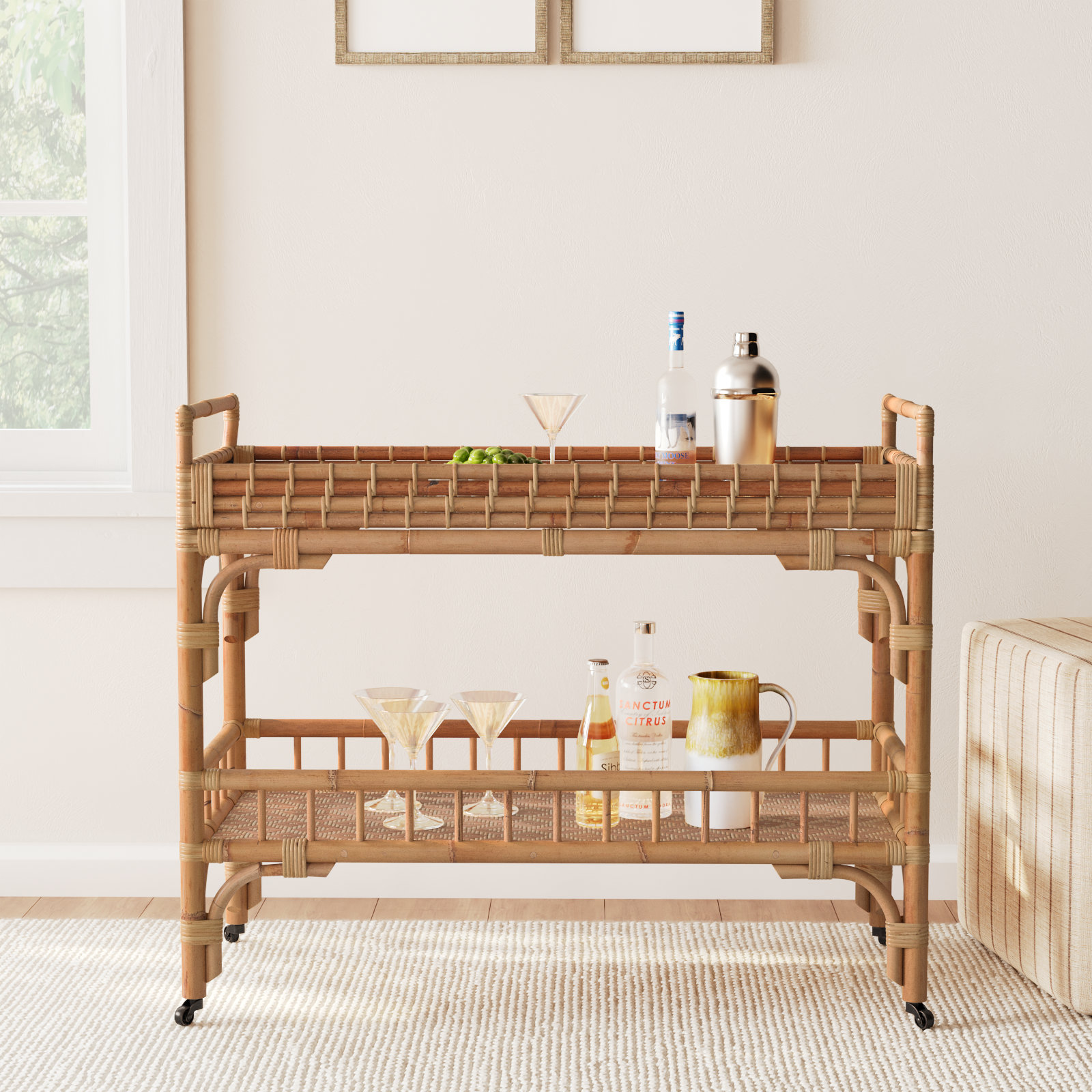 Rooney Rattan Bar Cart
