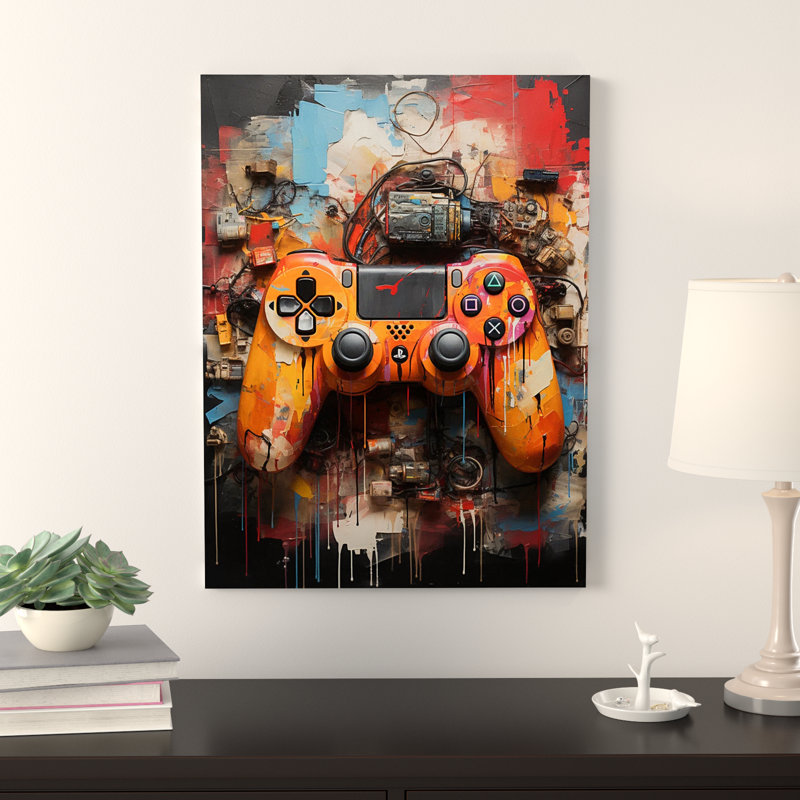Kleio Colourful Video Game Gameplay Delight I, Wrapped Canvas, 32" H x 24" W x 1" D