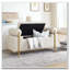 Banc de rangement en velours avec accoudoirs cylindriques et pieds en fer-1524731250