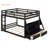 Full Bunk Bed With APP-Controlled LED Lights (7 Colors), USB Ports, Storage Shelves And 2 Drawers-486937528