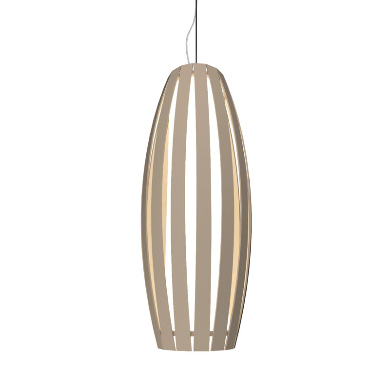 1 - Light Pendant, Imbuia, 27.69" H x 9.56" W x 9.56" D