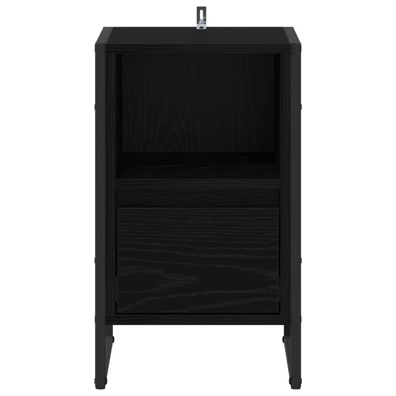 39.5cm W Manufactured Wood Bedside Table, Black Oak