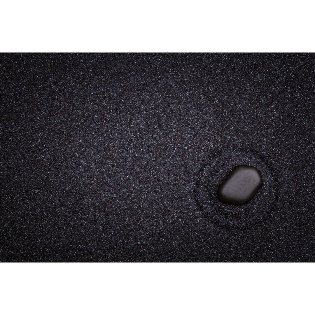 Black Zen Stone In Sand by Imarly - Wrapped Canvas Print
