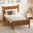 Flat Panel Bed with Headboard & Footboard,Minimalist Modern Platform Bed with Wood Grain Finish-485837483-485837482
