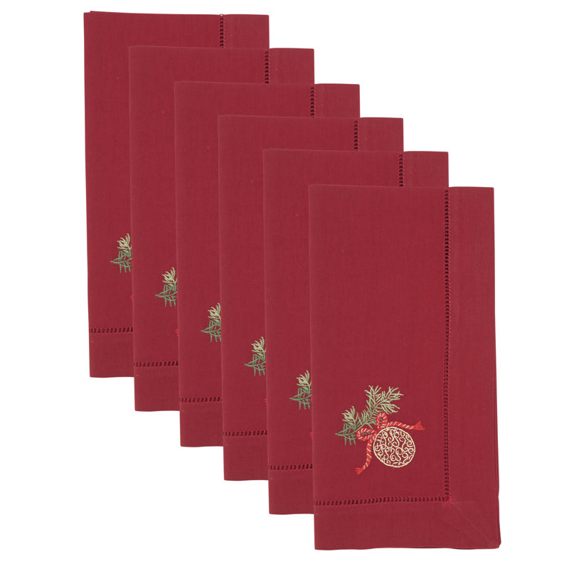 Embr'D Ornament Hemstitch Napkin (Set of 6)