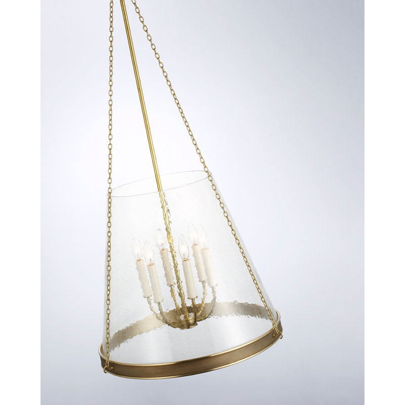 Marie Flanigan Reese 22" Pendant, Soft Brass, Clear