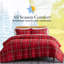 Literie réversible 3 pièces à carreaux rouges Vilano de Southshore Fine Linens, format King/California King, avec 2 taies d'oreiller King, en microfibre doublement brossée-1618497380-1618535235