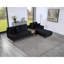 Canapé modulaire réversible en velours noir avec rangement