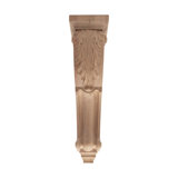 26-1/2 in x 7-3/8 in x 8-1/2 in Unfinished Hand Carved Solid Acanthus Leaf Wood Corbel