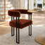 Ensemble de table à manger pour 4 personnes avec table ronde et 4 fauteuils en velours rembourrés-417909037