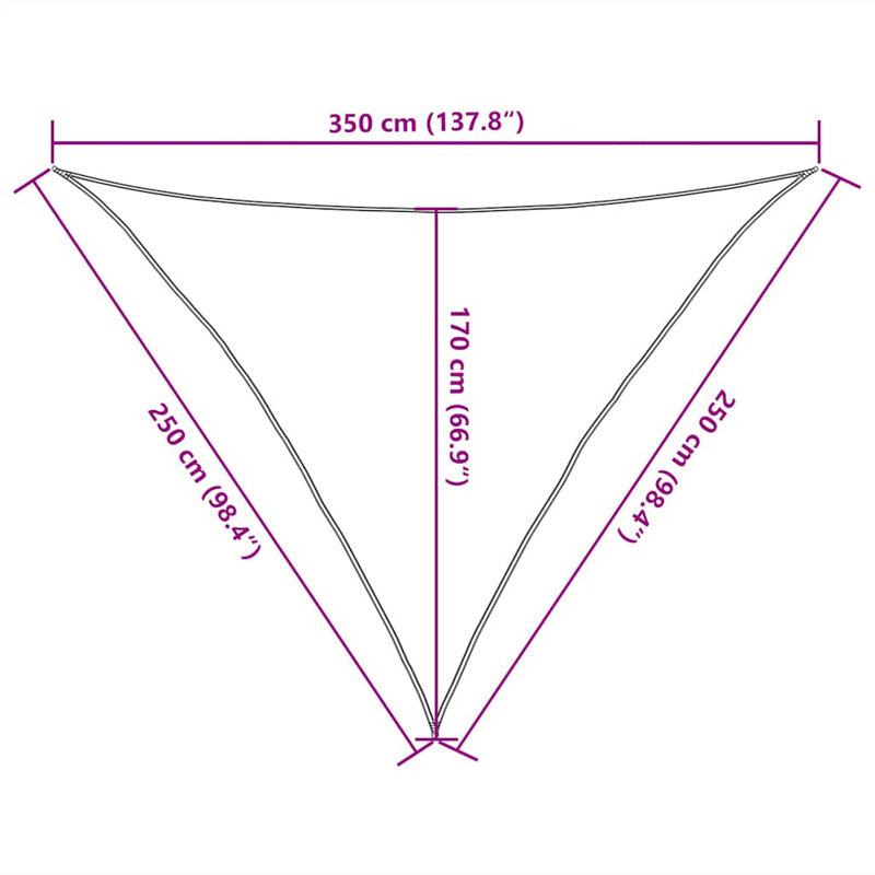 2.5m x 2.5m Triangle Shade Sail, Sand