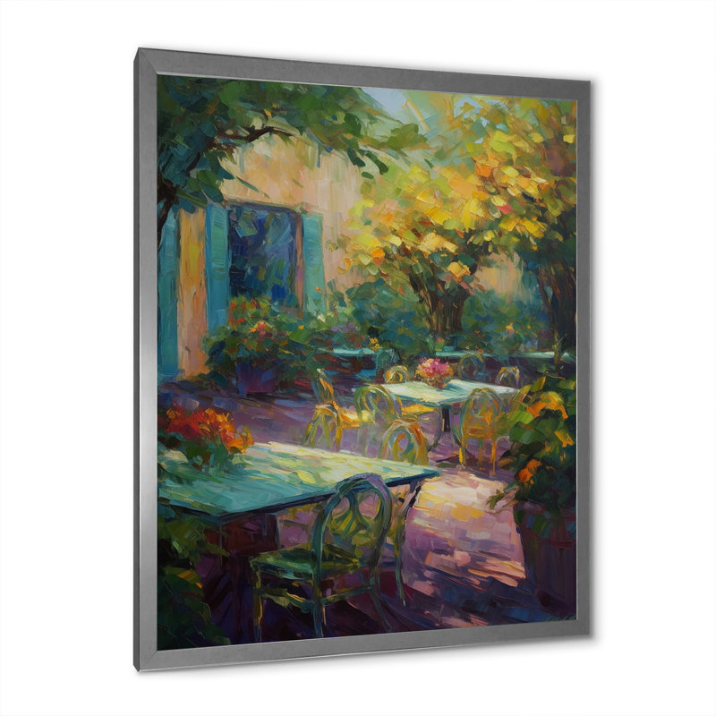 Pique-nique romantique dans un jardin italien luxuriant, Cadre simple argenté, H 40 po x l 30 po x P 1,5 po