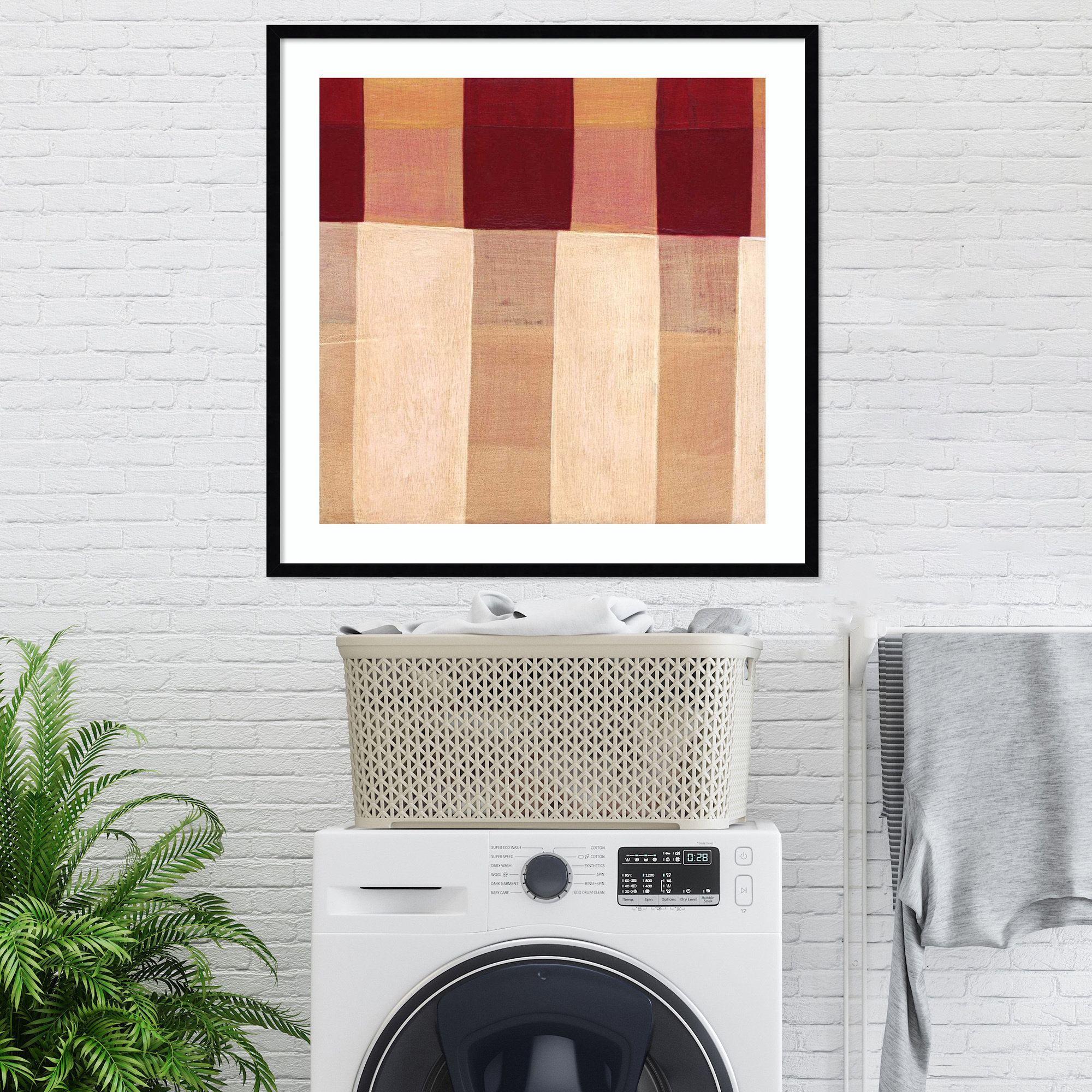 Broken Stripes 1 by Laura Nugent, 33" H x 33" W x 1" D, Black