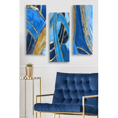 Peinture décorative en panneau de fibres à densité moyenne (3 pièces)