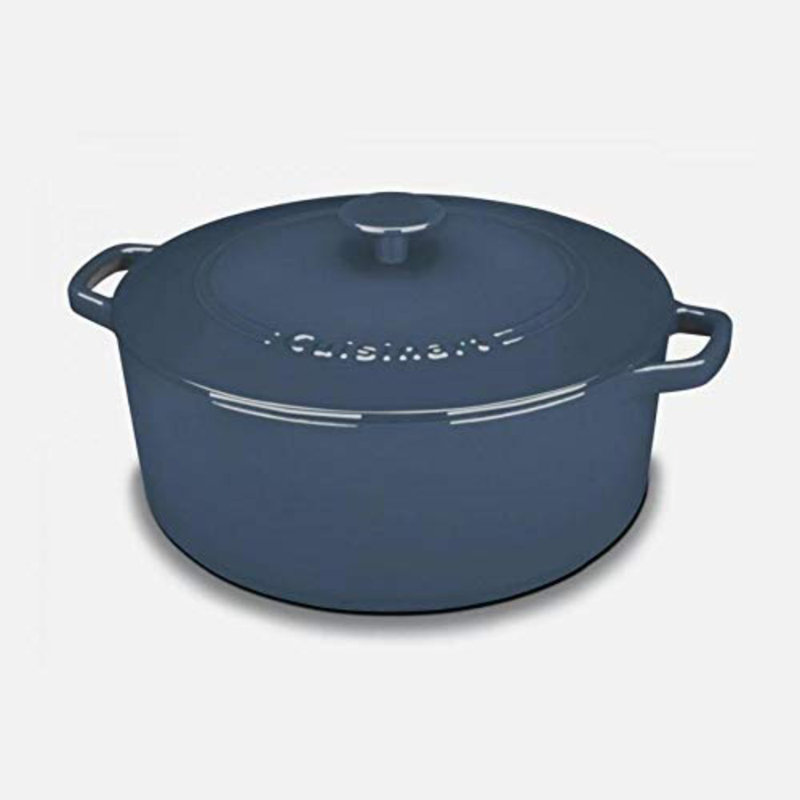 Cuisinart Chef’s Classic Enameled Cast Iron Round Dutch Oven with Lid, 7 Qt., Provencal Blue