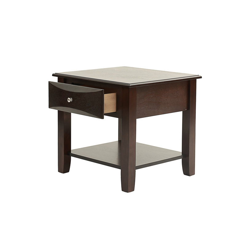 Espresso Finish 3Pc Occasional Table Set Living Room 1X Coffee Table 2X End Tables Wooden Classic Drawers Open Storage Shelf Base (Only Including Table)