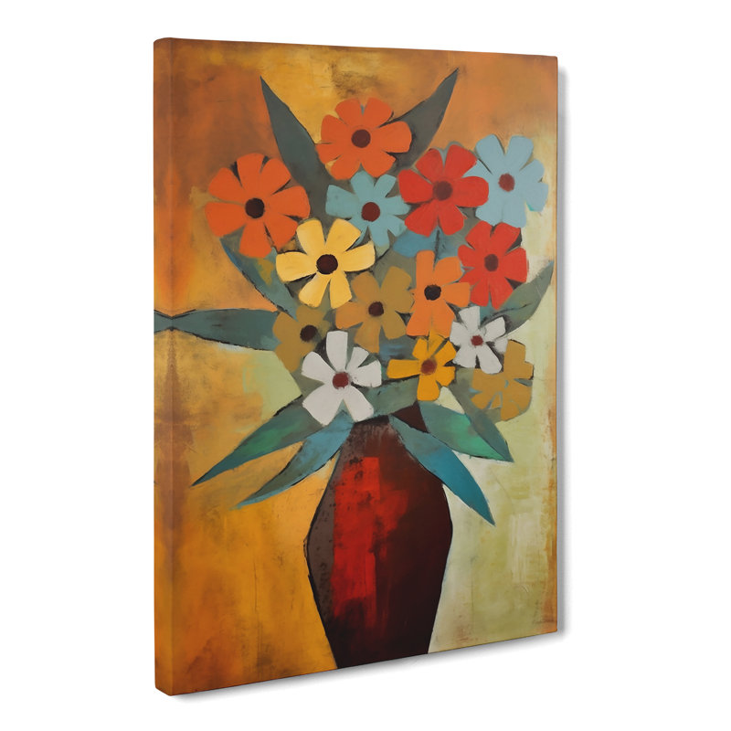 Nedlands Flowers Mid Century Vol.7 - Wrapped Canvas Print, 50cm H x 35cm W x 3cm D