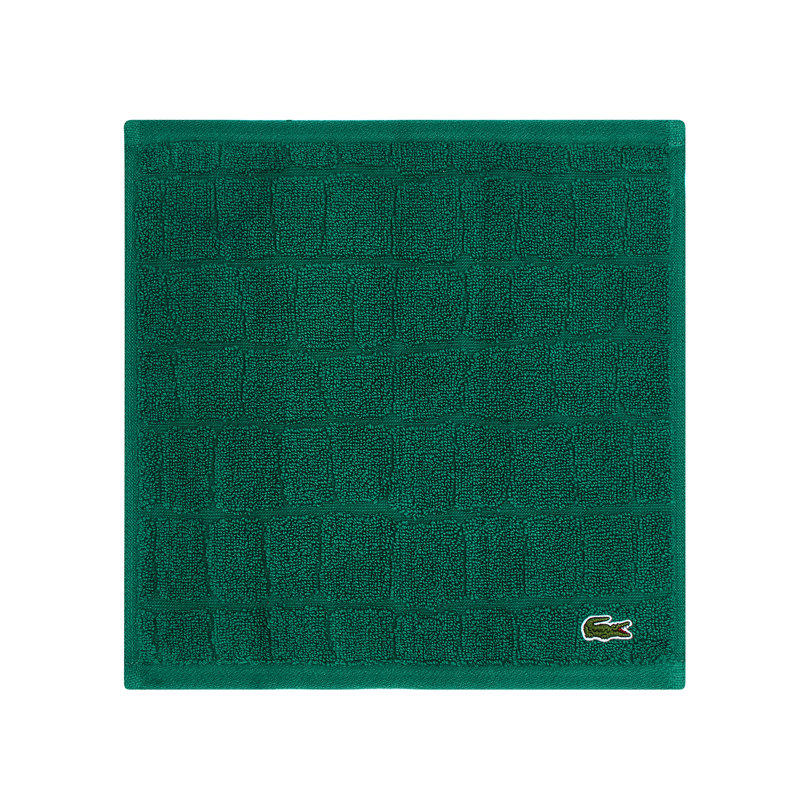 Serviette de bain 100% coton jacquard Lacoste, Vert croco, Serviette de bain - 1 pièce
