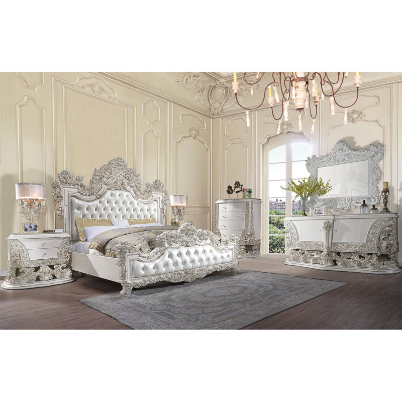 Traditional Luxurious upholstered bed,bed frame,platform bed, King