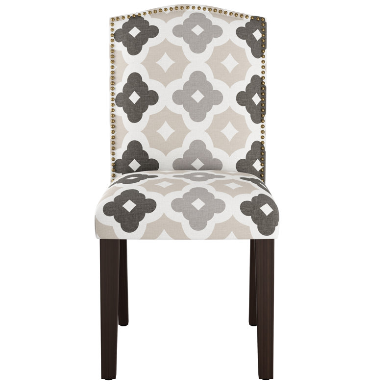 Azzurro 20'' H Cotton Upholstered Dining Chair, Sintra Taupe, Espresso