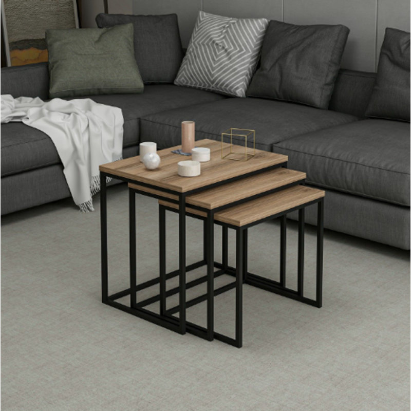 Nesting Table With Metal Legs - Gold