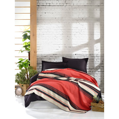 Cotton Blend Striped Quilt