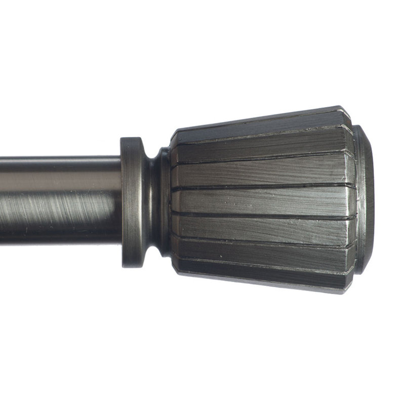 Tringle à rideaux simple 1,125 po Clower, H 3,5 po x l 120 po x P 5,25 po, Argent antique