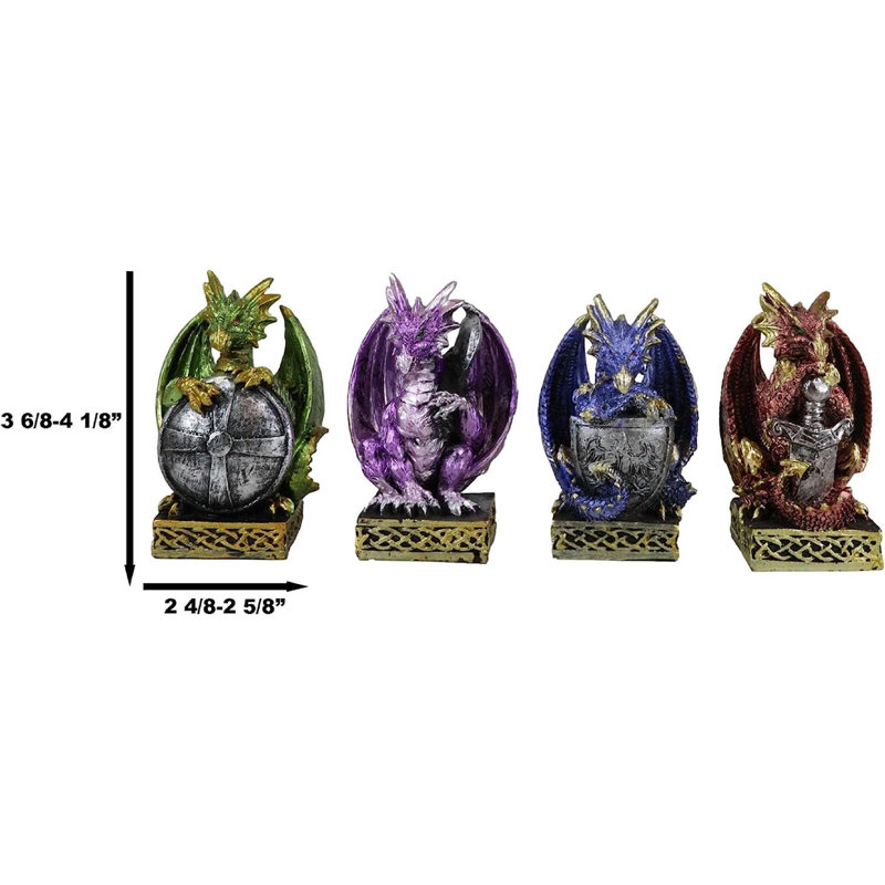 Ensemble de 4 figurines miniatures colorées Alchimie