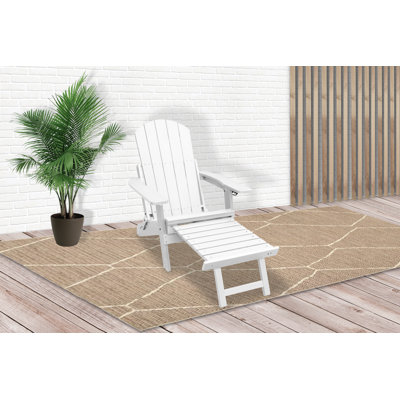 Lauzon Foldable Outdoor Adirondack Chair With Ottoman