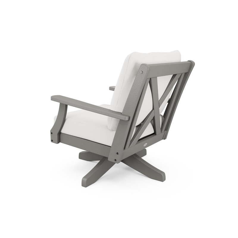 Braxton Deep Seating Swivel Chair, Dune, Light Gray 