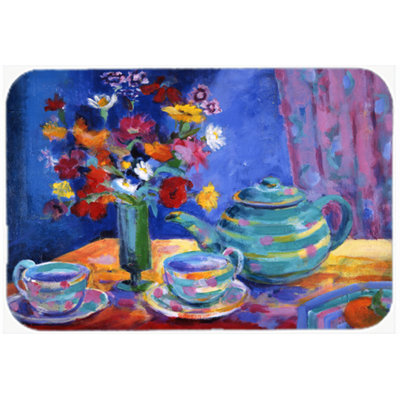 Caroline's Treasures Blue Tea Glass Cutting Board