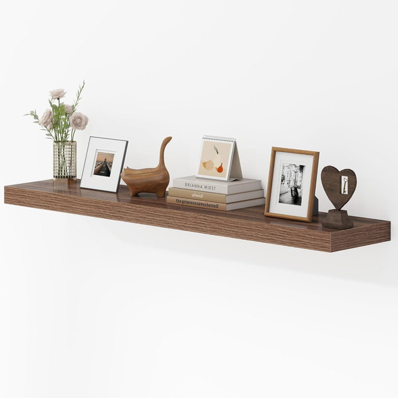 Tablette flottante de 48 pouces pour mur avec profondeur de 9,3 pouces, grand présentoir et tablette de rangement pour la salle de bain, la chambre à coucher, le salon, la cuisine et le bureau, fabriquée en bois d'ingénierie