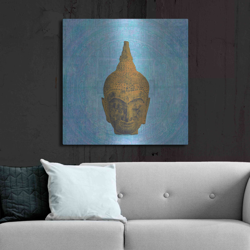 «Buddha On Blue» par Elena Ray, H 36 po x l 36 po