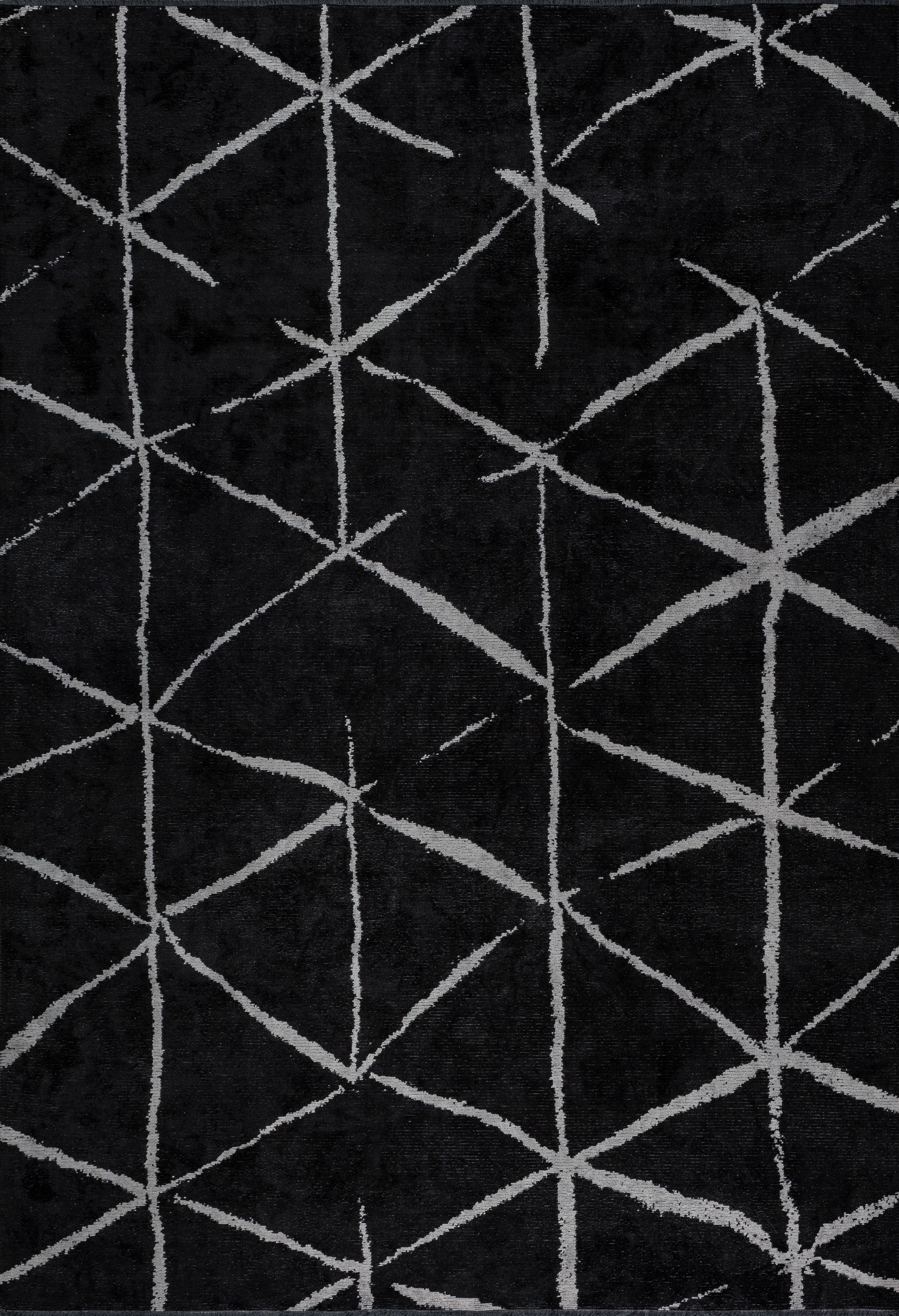 Woven Concepts Rapture Black/Silver Gray Geometric Luxury Area Rug ...