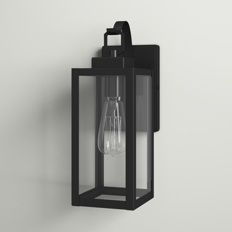 Schlesinger Outdoor Wall Lantern, 35cm H x 12.7cm W x 17cm D, Matte Black