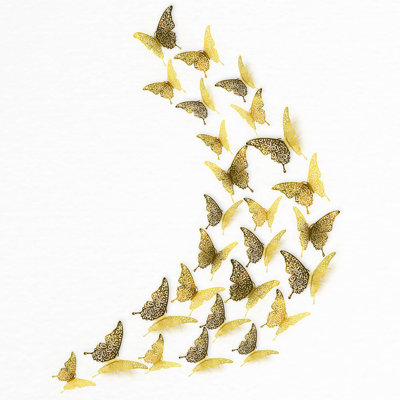 Adhésif décoratif floral papillons 3D