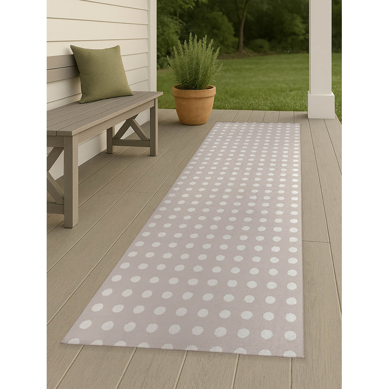 Dot Locked Non-Slip Outdoor Rug, Runner 2'6" x 8'