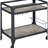 Rustic Oak & Charcoal Serving Stand - Spacious Wooden Top, Wine Bottle And Stemware Storage Facilities Charcoal Cart With Appeal Generous Space For Servingware Drinks