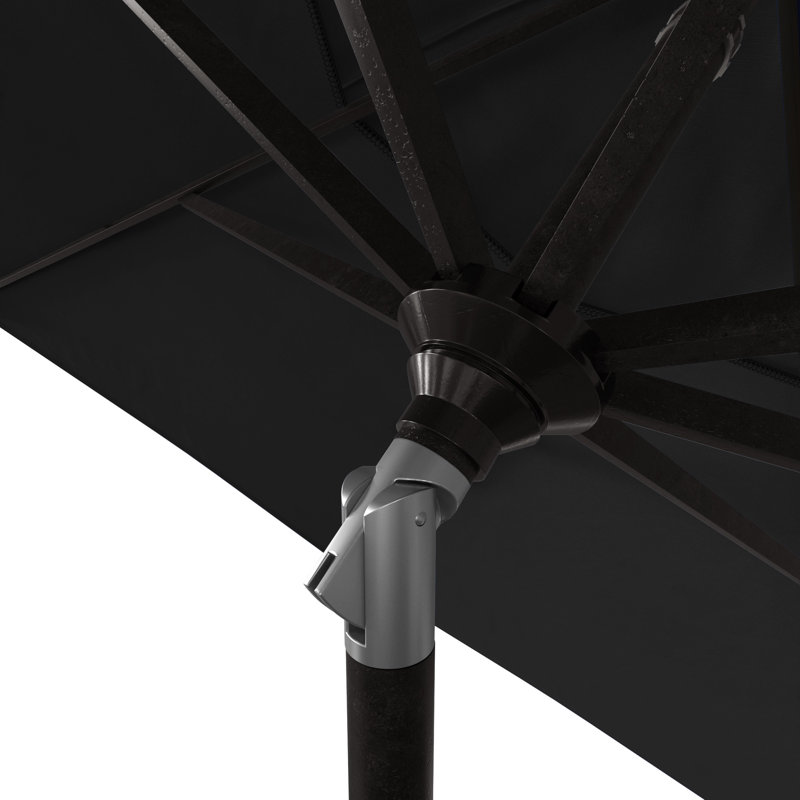 Parasol de patio en bronze 11 pieds avec manivelle en aluminium Pacifica, Pacifica noir