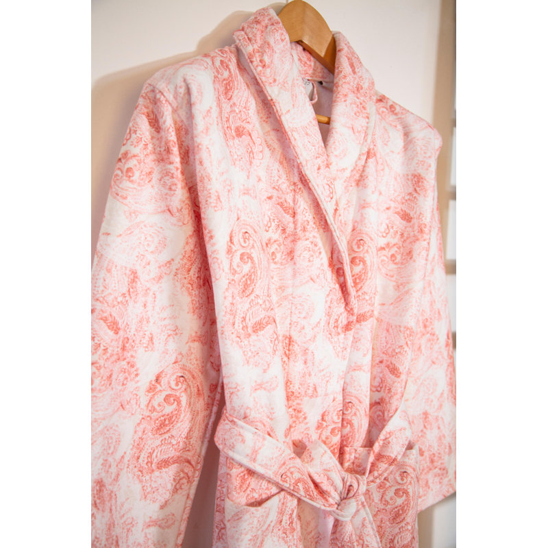 Cotton Above Knee Bathrobe with Pockets, L/XL