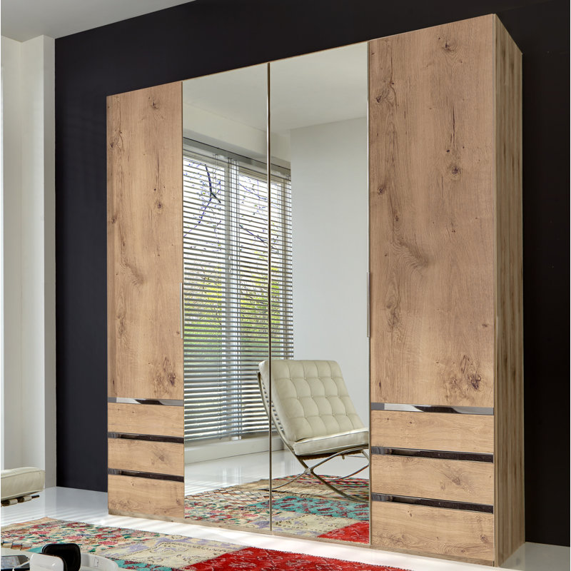 Barbuda 4 Door Manufactured Wood Wardrobe, Beige