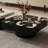 Black,White Genuine Marble Rectangular Coffee Table Sets