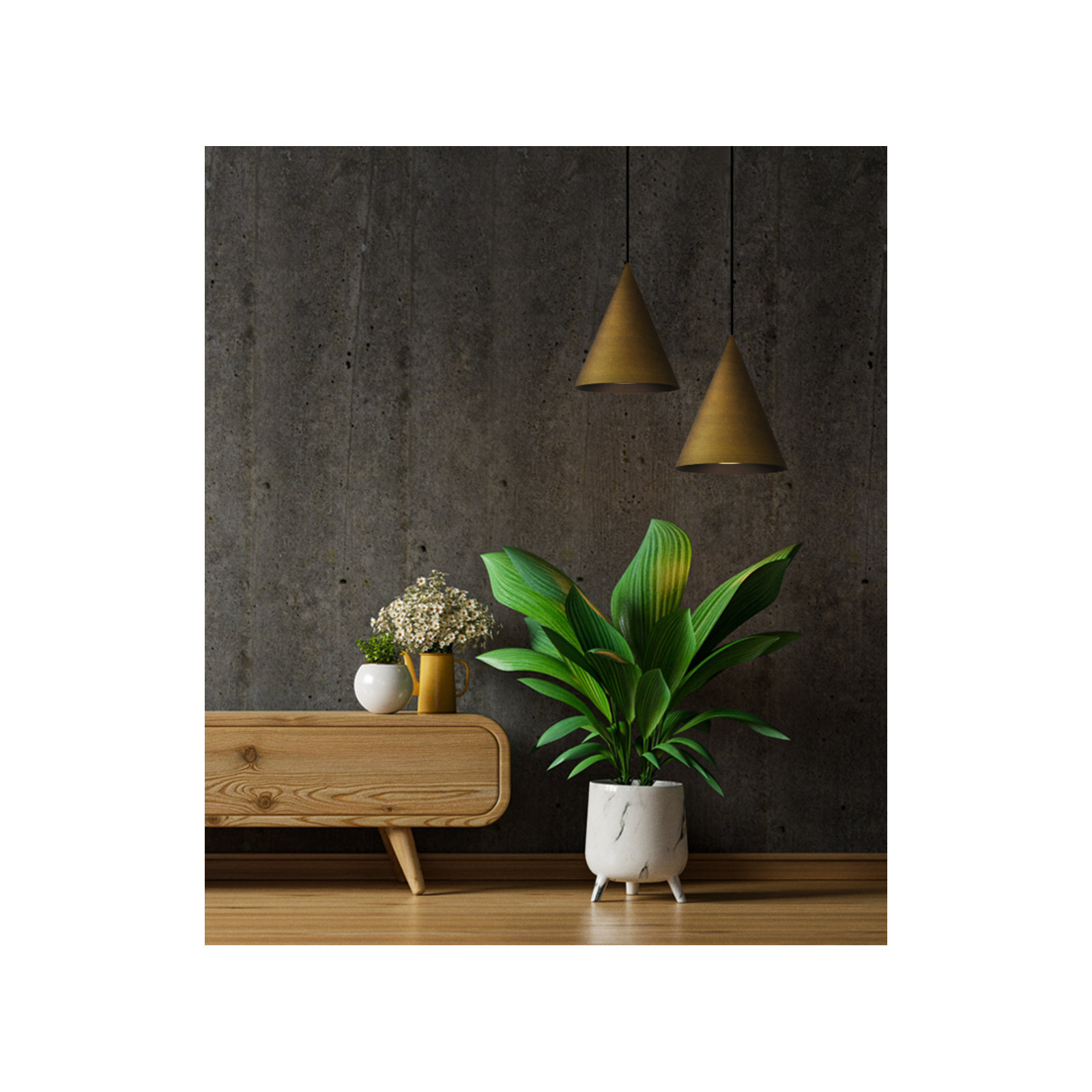 Assie Single Light Aluminum Dimmable Pendant, Gold